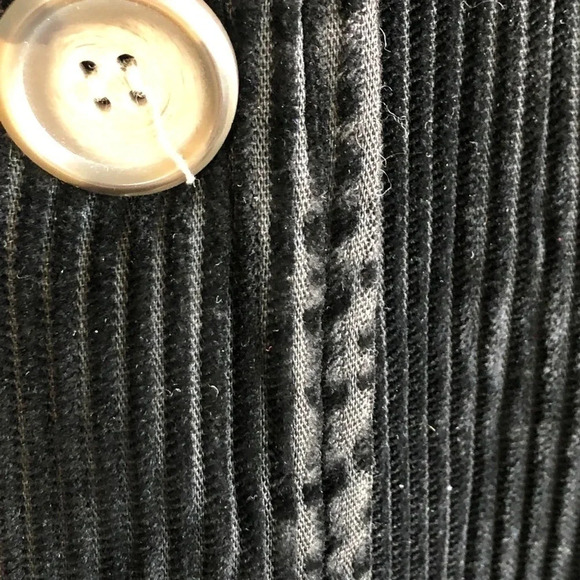 Vintage 80s 90s Black Wide Wale Corduroy Double Breasted Free People Jacket - Picture 3 of 8